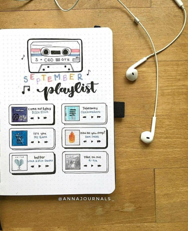 Playlist Bullet Journal Spreads for 2020 - atinydreamer