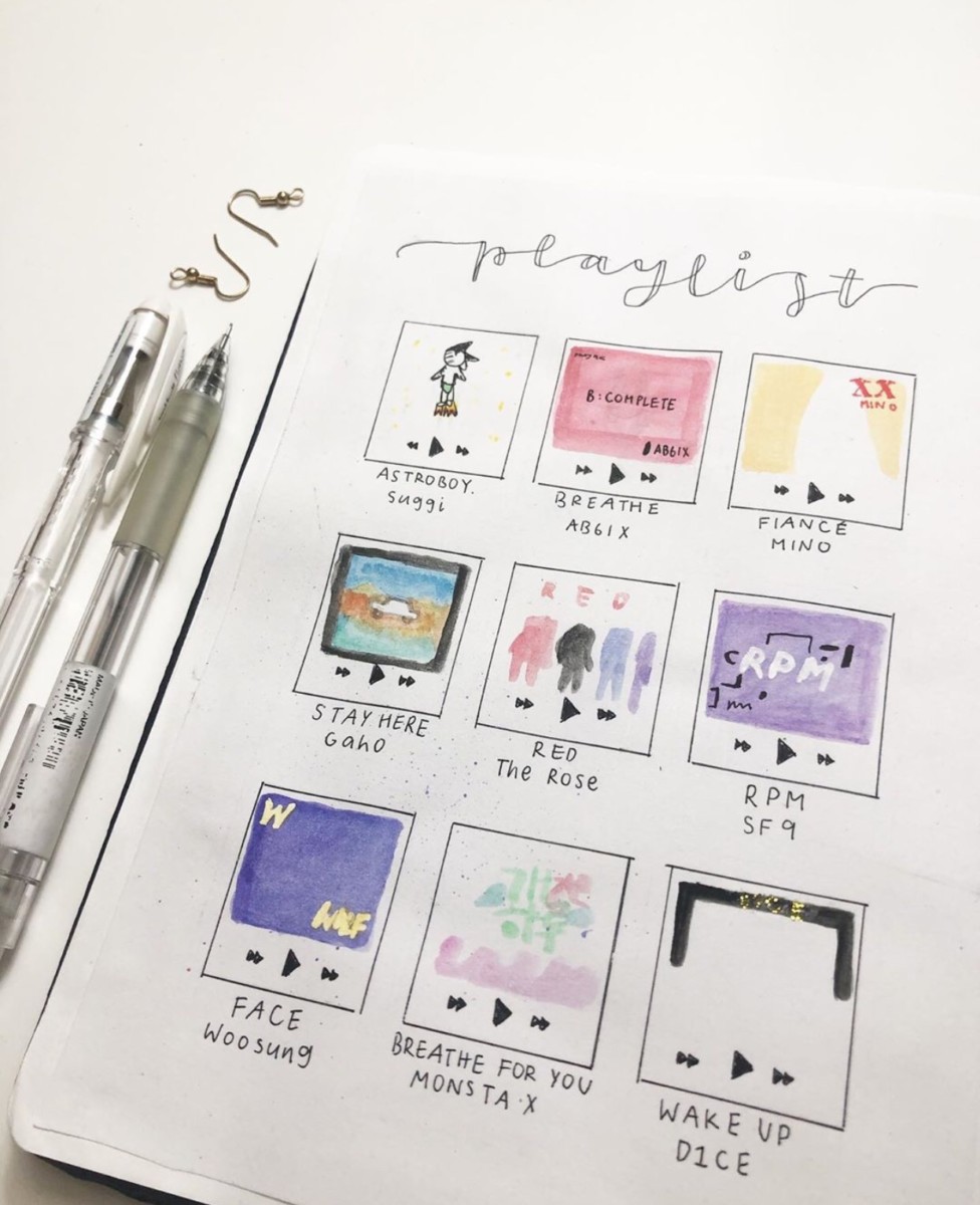 Aesthetic Bullet Journal Playlist Spreads ⋆ Sheena of the Journal