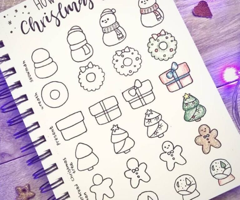 24 Adorable Christmas Doodles to Draw in Your Journal