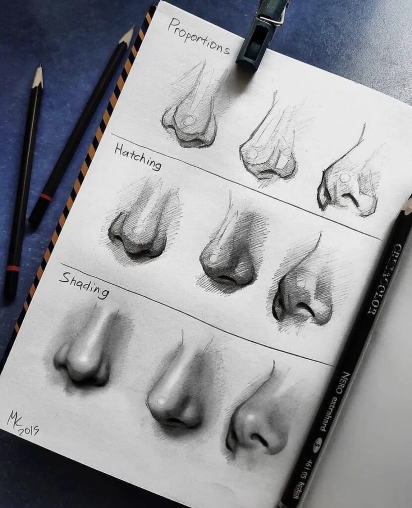 How to draw a Nose (Side View) step by step easy Nose Drawing for beginners  - draweazy