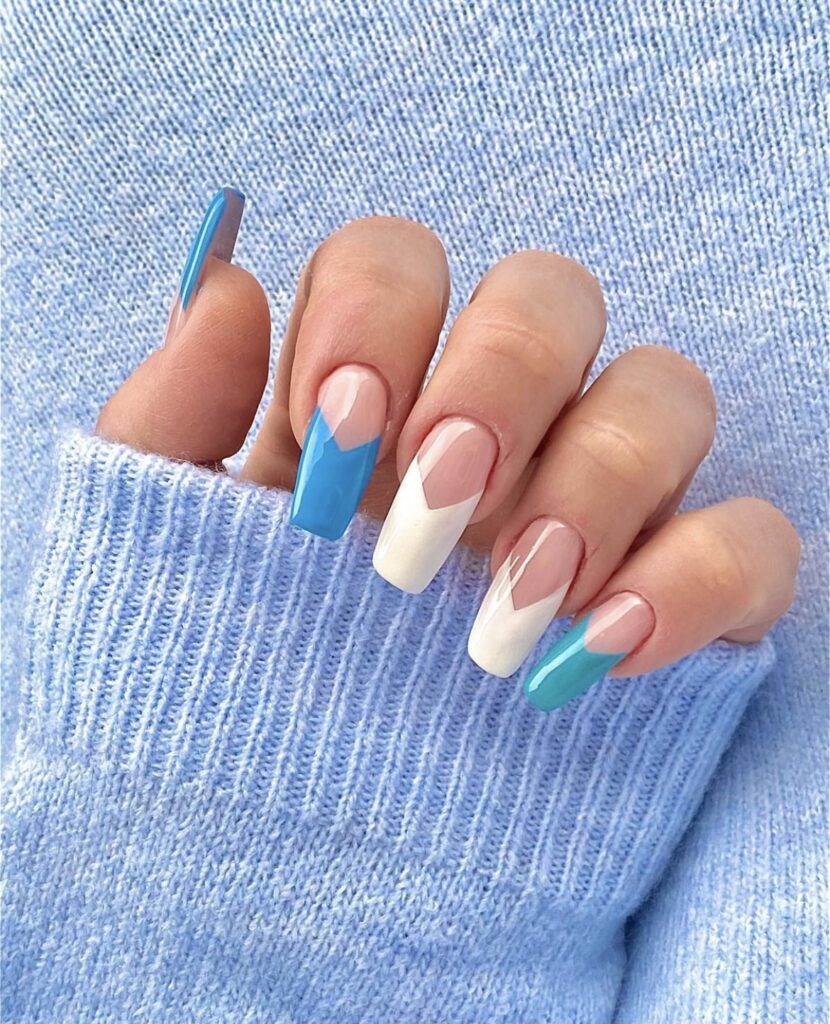 We love this icy blue holiday nail look using NU-120 Baby Blue Eyes and  chrome by @9nailsspa Don't miss out on our biggest sale of th... | Instagram