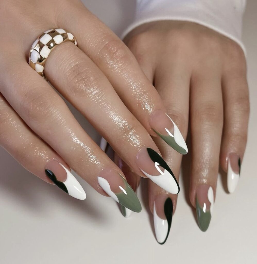 Female Hand Glitter Green Nail Design Stock Photo 2301834289 | Shutterstock