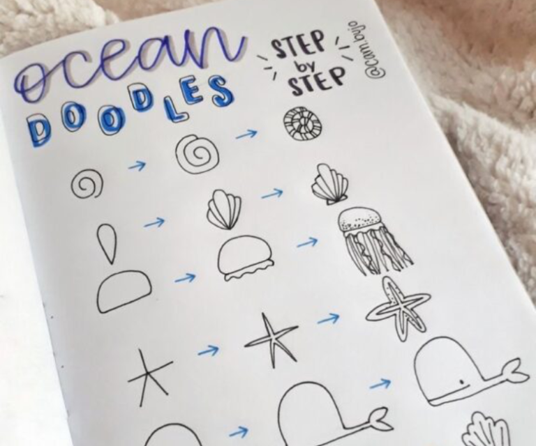 30 Best Step by Step Ocean Doodle Tutorials to Copy
