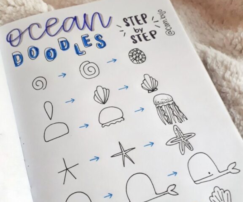 30 Best Step by Step Ocean Doodle Tutorials to Copy - atinydreamer