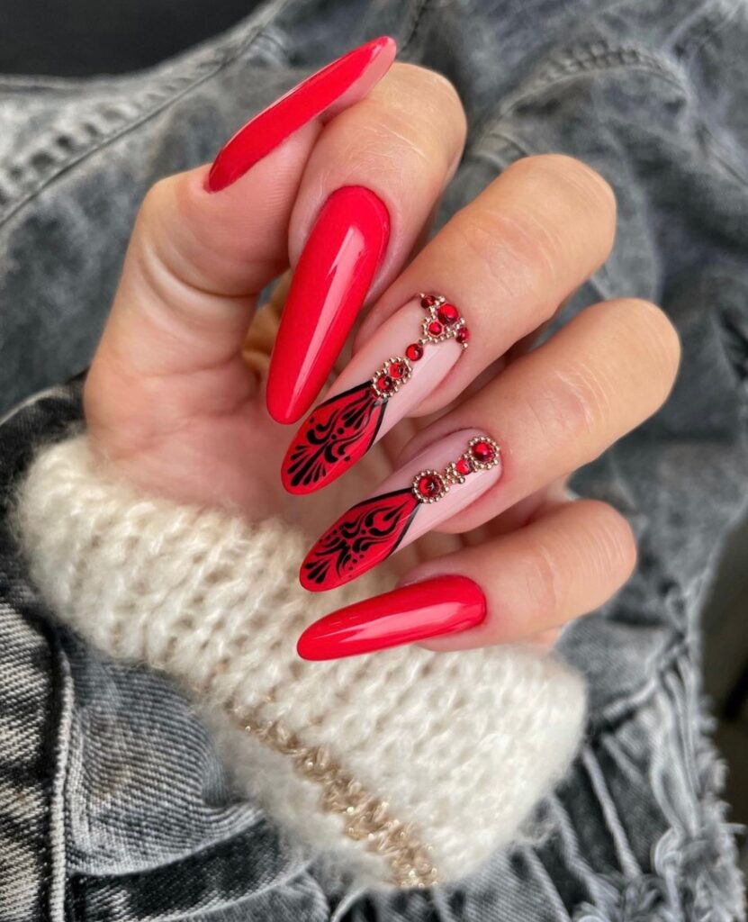 Pin by julz ferrari on nails  Red nail art designs, Red nails