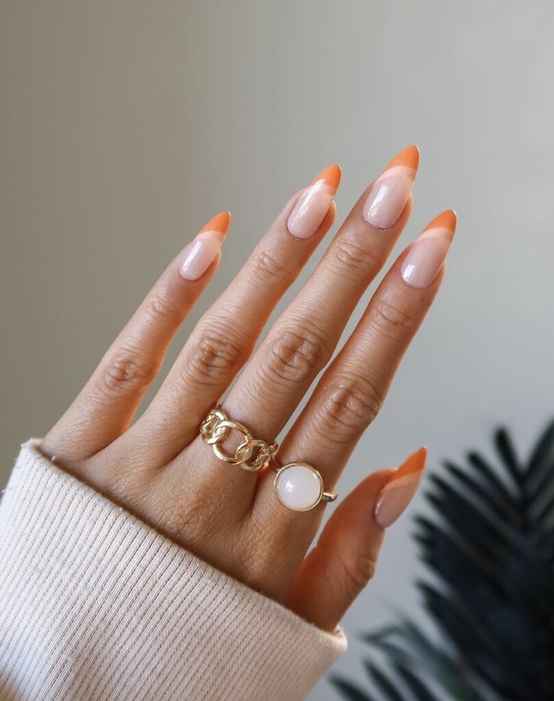 Orange chrome nails : r/Nails