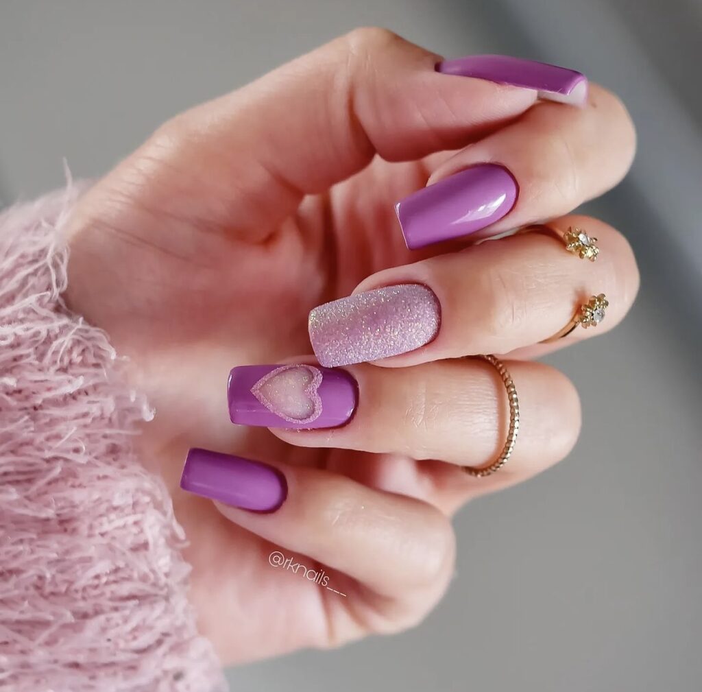 Glittery Purple Nail Art Design Ideas | Graceful N Gorgeous