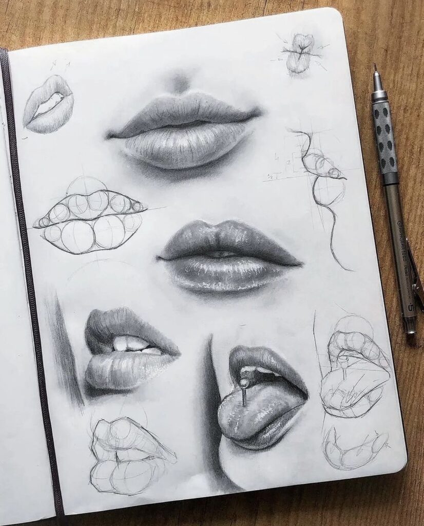 Pin by t T on Lưu nhanh  Mouth drawing, Hand art drawing, Drawing