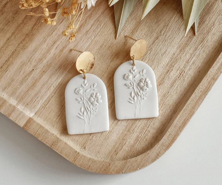 48 Best White Polymer Clay Earrings for Your Wedding