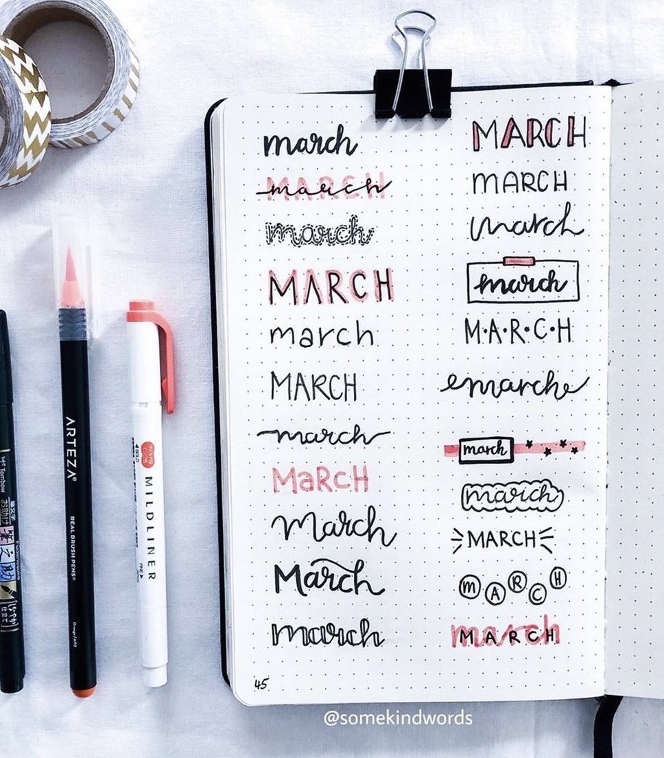 28 Best March Bujo Header to use for your journal - atinydreamer