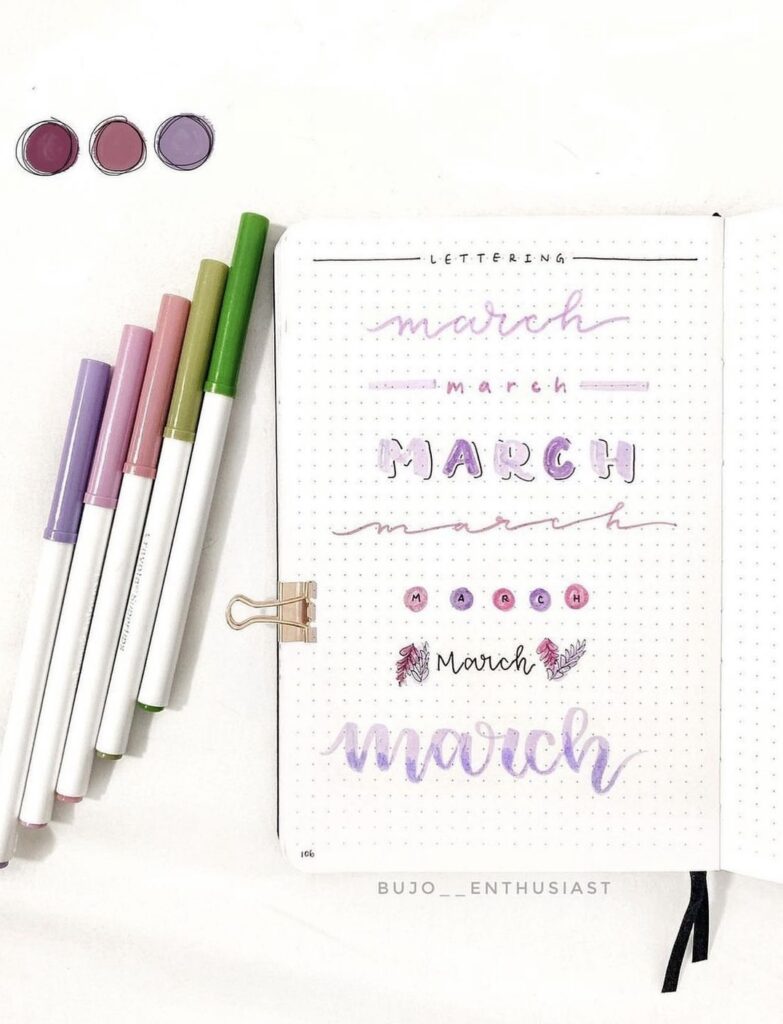 28 Best March Bujo Header to use for your journal - atinydreamer