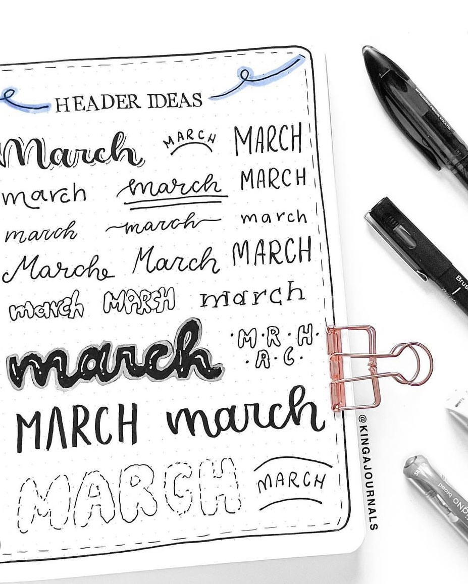 28 Best March Bujo Header to use for your journal - atinydreamer