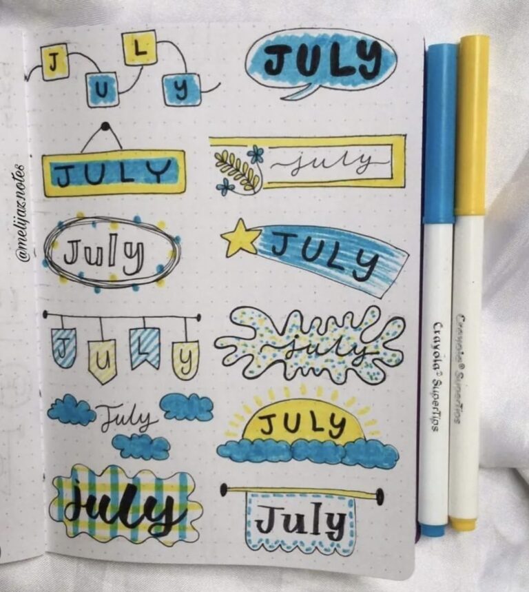31 Best July Bujo Headers to add color to your spreads - atinydreamer